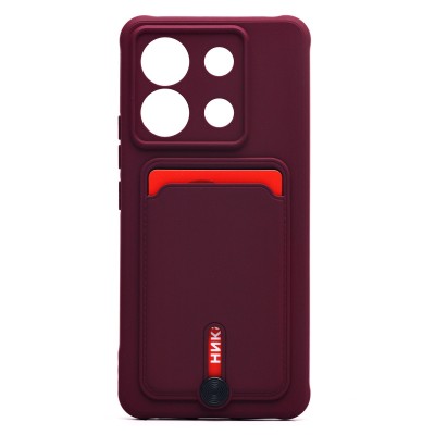 Чехол-накладка для Xiaomi Redmi Note 13 Pro 5G (бордовый) - SC304 с картхолдером
