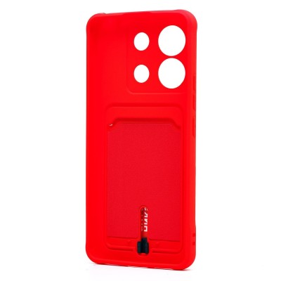 Чехол-накладка для Xiaomi Redmi Note 13 Pro 5G (красный) - SC304 с картхолдером