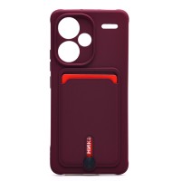 Чехол-накладка для Xiaomi Redmi Note 13 Pro+ (бордовый) - SC304 с картхолдером
