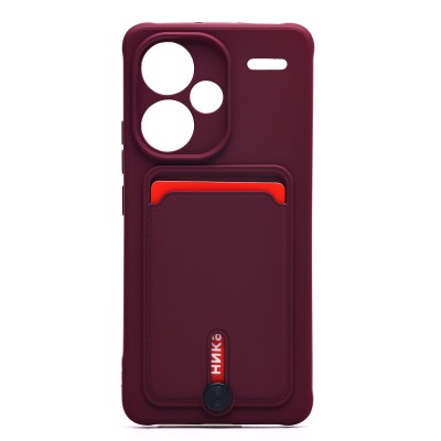 Чехол-накладка для Xiaomi Redmi Note 13 Pro+ (бордовый) - SC304 с картхолдером