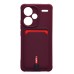 Чехол-накладка для Xiaomi Redmi Note 13 Pro+ (бордовый) - SC304 с картхолдером