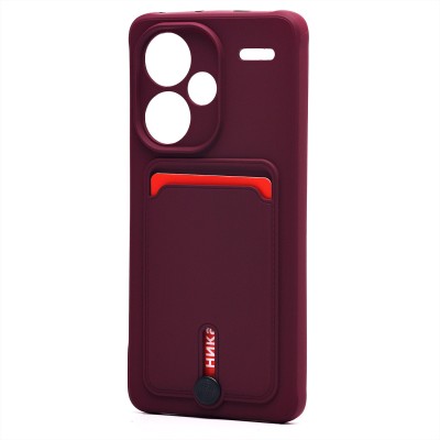 Чехол-накладка для Xiaomi Redmi Note 13 Pro+ (бордовый) - SC304 с картхолдером