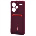 Чехол-накладка для Xiaomi Redmi Note 13 Pro+ (бордовый) - SC304 с картхолдером