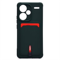 Чехол-накладка для Xiaomi Redmi Note 13 Pro+ (темно-зеленый) - SC304 с картхолдером