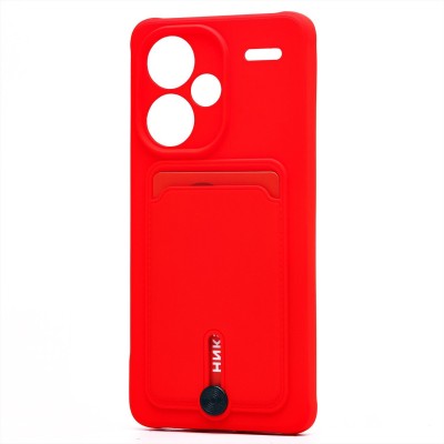 Чехол-накладка для Xiaomi Redmi Note 13 Pro+ (красный) - SC304 с картхолдером