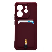 Чехол-накладка для Xiaomi Redmi Note 14 4G (бордовый) - SC304 с картхолдером