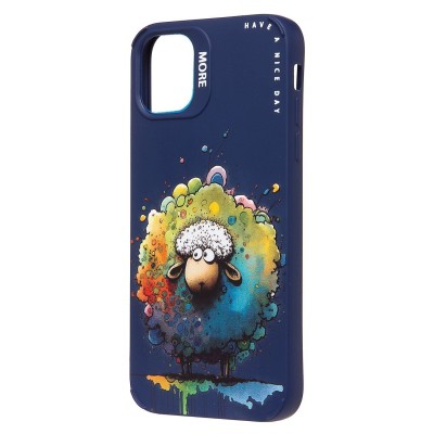 Чехол-накладка для Apple iPhone 11 (овечка) (темно-синий) - SC335