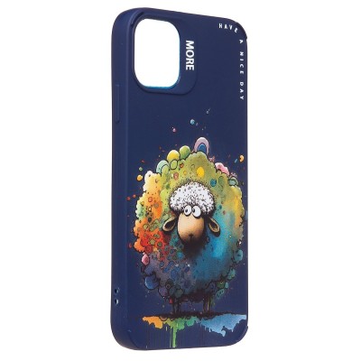 Чехол-накладка для Apple iPhone 11 (овечка) (темно-синий) - SC335