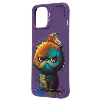 Чехол-накладка для Apple iPhone 12 Pro Max (кот) (фиолетовый) - SC335