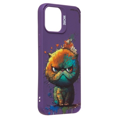 Чехол-накладка для Apple iPhone 12 Pro Max (кот) (фиолетовый) - SC335