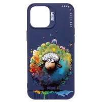Чехол-накладка для Apple iPhone 12 Pro Max (овечка) (темно-синий) - SC335