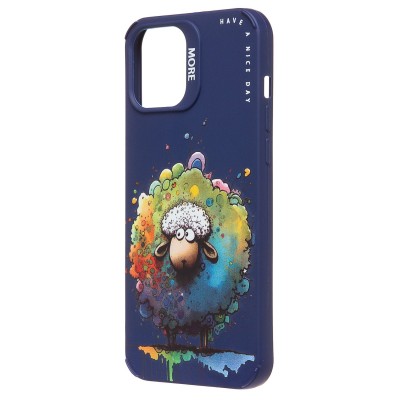 Чехол-накладка для Apple iPhone 12 Pro Max (овечка) (темно-синий) - SC335