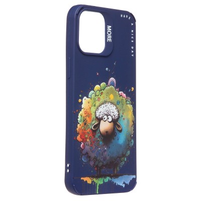 Чехол-накладка для Apple iPhone 12 Pro Max (овечка) (темно-синий) - SC335