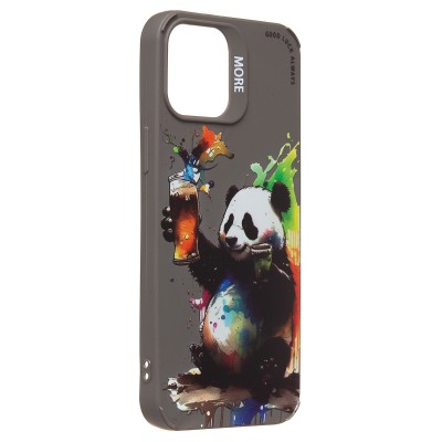 Чехол-накладка для Apple iPhone 12 Pro Max (панда) (серый) - SC335