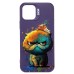 Чехол-накладка для Apple iPhone 12 (кот) (фиолетовый) - SC335