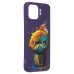 Чехол-накладка для Apple iPhone 12 (кот) (фиолетовый) - SC335