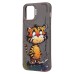 Чехол-накладка для Apple iPhone 12 (тигр) (серый) - SC335
