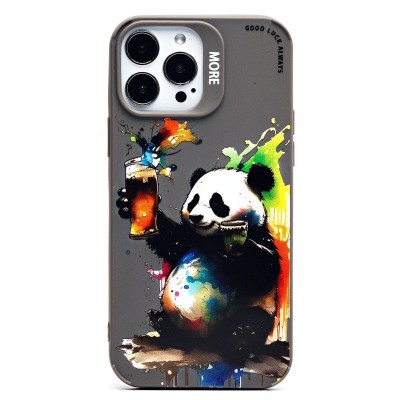 Чехол-накладка для Apple iPhone 13 Pro Max (панда) (серый) - SC335