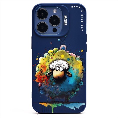 Чехол-накладка для Apple iPhone 13 Pro (овечка) (темно-синий) - SC335
