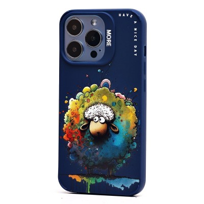 Чехол-накладка для Apple iPhone 13 Pro (овечка) (темно-синий) - SC335