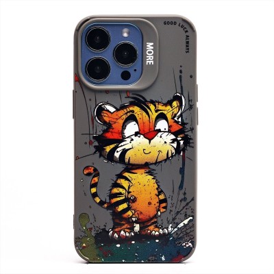 Чехол-накладка для Apple iPhone 13 Pro (тигр) (серый) - SC335