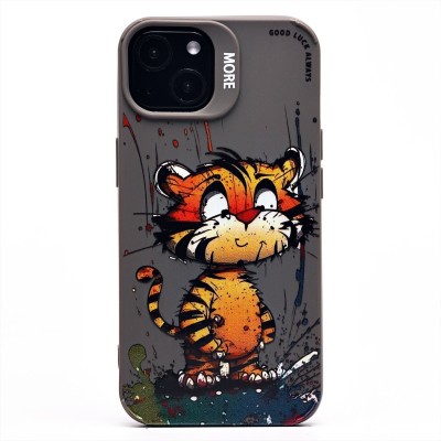 Чехол-накладка для Apple iPhone 13 (тигр) (серый) - SC335