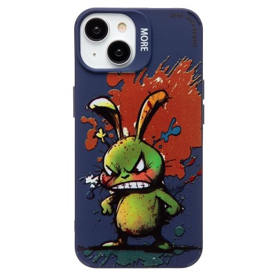 Чехол-накладка для Apple iPhone 13 (заяц) (темно-синий) - SC335
