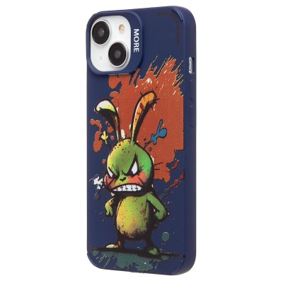 Чехол-накладка для Apple iPhone 13 (заяц) (темно-синий) - SC335