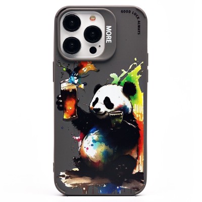 Чехол-накладка для Apple iPhone 14 Pro Max (панда) (серый) - SC335
