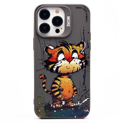 Чехол-накладка для Apple iPhone 14 Pro Max (тигр) (серый) - SC335