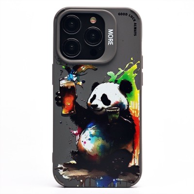 Чехол-накладка для Apple iPhone 14 Pro (панда) (серый) - SC335