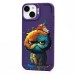 Чехол-накладка для Apple iPhone 14 (кот) (фиолетовый) - SC335