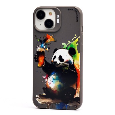 Чехол-накладка для Apple iPhone 14 (панда) (серый) - SC335 Чехол-накладка для Apple iPhone 14 (панда) (серый) - SC335