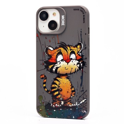 Чехол-накладка для Apple iPhone 14 (тигр) (серый) - SC335 Чехол-накладка для Apple iPhone 14 (тигр) (серый) - SC335