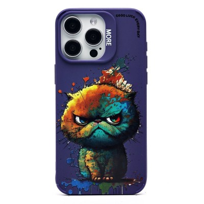 Чехол-накладка для Apple iPhone 15 Pro Max (кот) (фиолетовый) - SC335