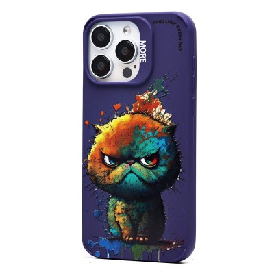Чехол-накладка для Apple iPhone 15 Pro Max (кот) (фиолетовый) - SC335