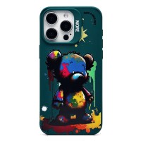 Чехол-накладка для Apple iPhone 15 Pro Max (медведь) (темно-зеленый) - SC335