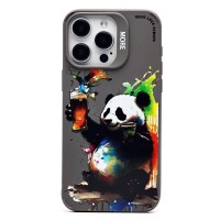 Чехол-накладка для Apple iPhone 15 Pro Max (панда) (серый) - SC335