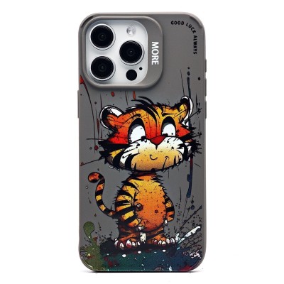 Чехол-накладка для Apple iPhone 15 Pro Max (тигр) (серый) - SC335