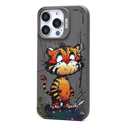 Чехол-накладка для Apple iPhone 15 Pro Max (тигр) (серый) - SC335