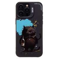 Чехол-накладка для Apple iPhone 15 Pro Max (черный кот) (черный) - SC335
