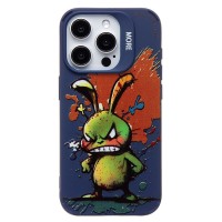 Чехол-накладка для Apple iPhone 15 Pro (заяц) (темно-синий) - SC335