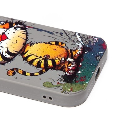 Чехол-накладка для Apple iPhone 15 Pro (тигр) (серый) - SC335