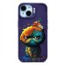 Чехол-накладка для Apple iPhone 15 (кот) (фиолетовый) - SC335