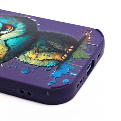 Чехол-накладка для Apple iPhone 15 (кот) (фиолетовый) - SC335