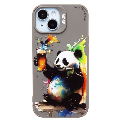 Чехол-накладка для Apple iPhone 15 (панда) (серый) - SC335
