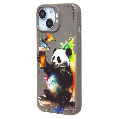 Чехол-накладка для Apple iPhone 15 (панда) (серый) - SC335