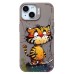Чехол-накладка для Apple iPhone 15 (тигр) (серый) - SC335