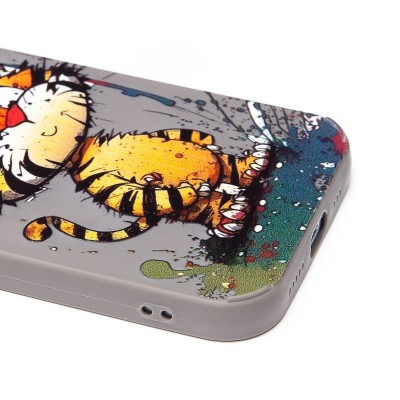 Чехол-накладка для Apple iPhone 15 (тигр) (серый) - SC335