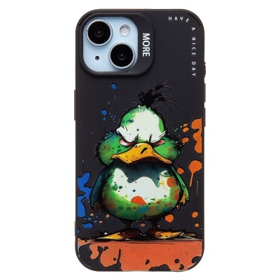 Чехол-накладка для Apple iPhone 15 (утка) (черный) - SC335